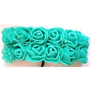 MINI RÓZSACSOKOR, HAB+ORGANZA,.MENTA, 12 SZÁL/CS
