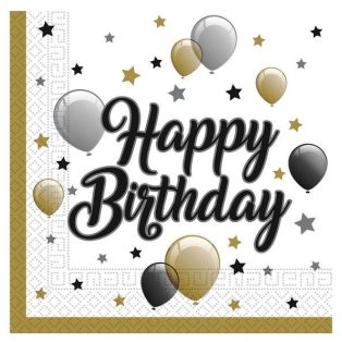 PARTI SZALVÉTA, HAPPY BIRTHDAY,  ARANY-EZÜST-FEKETE LUFIS