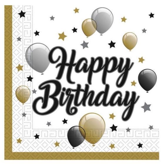 PARTI SZALVÉTA, HAPPY BIRTHDAY,  ARANY-EZÜST-FEKETE LUFIS