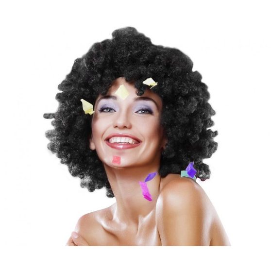 FEKETE AFRO MIKROFONFEJ PARÓKA