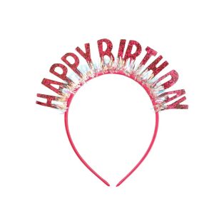 PINK FEJDÍSZ HAPPY BIRTHDAY FELIRATTAL