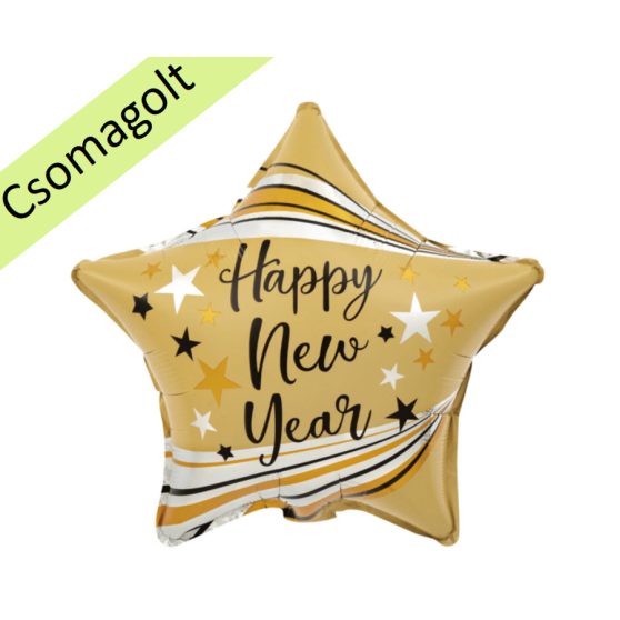ARANY CSILLAG FÓLIA LUFI HAPPY NEW YEAR FELIRATTAL