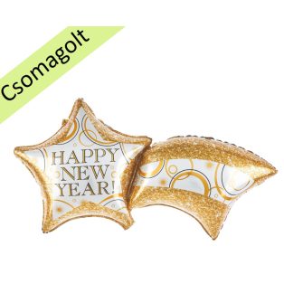 HULLÓCSILLAG FÓLIA LUFI HAPPY NEW YEAR FELIRATTAL