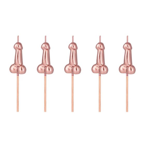 PÉNISZ ALAKÚ ROSEGOLD TORTAGYERTYA
