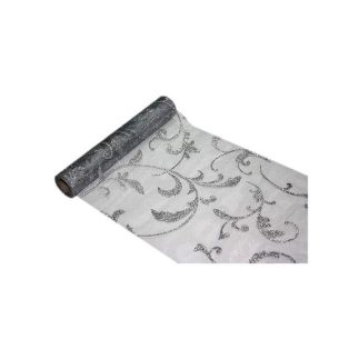 EZÜST GLITTER FUTÓS ORGANZA