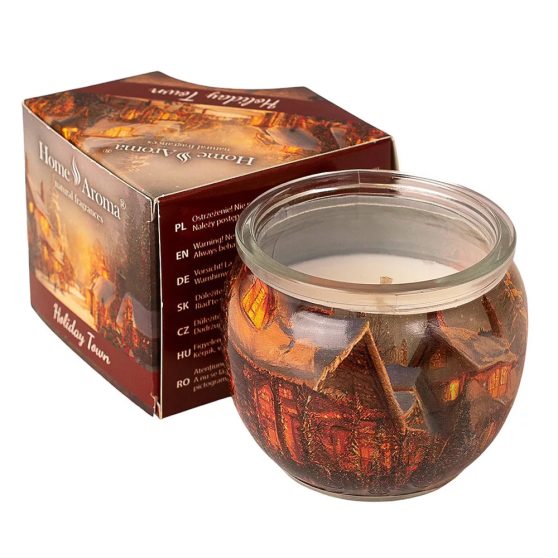 KARÁCSONYI POHARAS GYERTYA, HOLIDAY TOWN