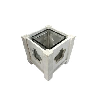 FEHÉR VIRÁGOS MÉCSES VAGY VIRÁGTARTÓ