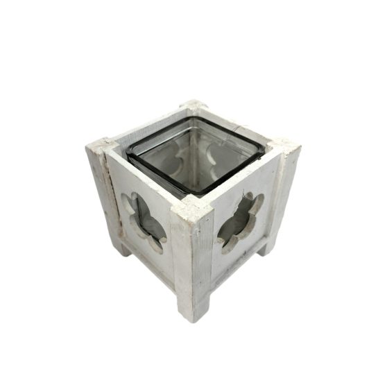 FEHÉR VIRÁGOS MÉCSES VAGY VIRÁGTARTÓ