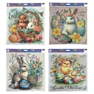 HÚSVÉTI GLITTERES ABLAKMATRICA, 4 FÉLE