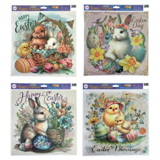 HÚSVÉTI GLITTERES ABLAKMATRICA, 4 FÉLE
