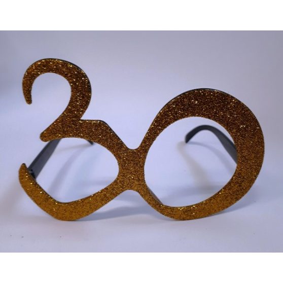 SZEMÜVEG, ARANY, GLITTERES, 30. ÉVSZÁMOS