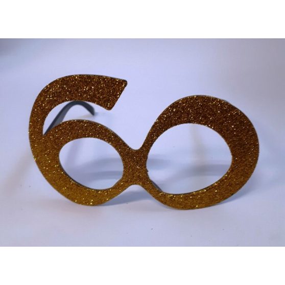 SZEMÜVEG, ARANY, GLITTERES, 60. ÉVSZÁMOS