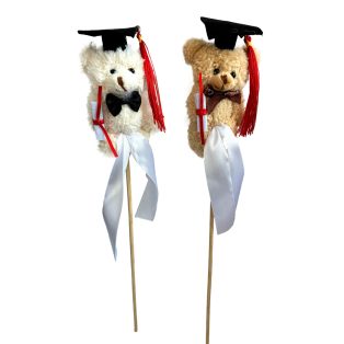 BALLAGÁSI PÁLCÁS BESZÚRÓ, SZŐRMÉS KALAPOS MACI