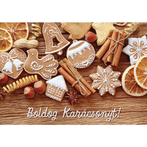 ÜDVÖZLŐLAP BORÍTÉKKAL KARÁCSONYRA, MÉZESKALÁCSOK