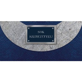 PÉNZES BORÍTÉK SOK SZERETETTEL FELIRATTAL, KÉK