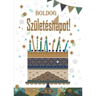   ÜDVÖZLŐLAP BORÍTÉKKAL SZÜLETÉSNAPRA, TORTÁS STRASSZKÖVES