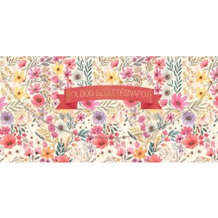 PÉNZES BORÍTÉK SZÜLETÉSNAPRA, SZÍNES VIRÁGOK