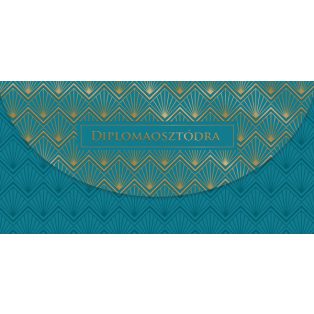 PÉNZES BORÍTÉK DIPLOMAOSZTÓRA, KÉKESZÖLD-ARANY