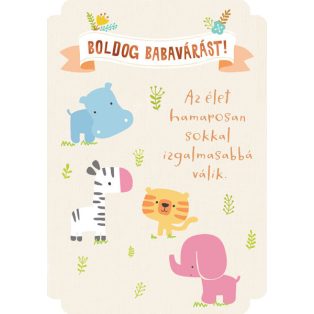 ÜDVÖZLŐLAP BORÍTÉKKAL BABAVÁRÁSRA