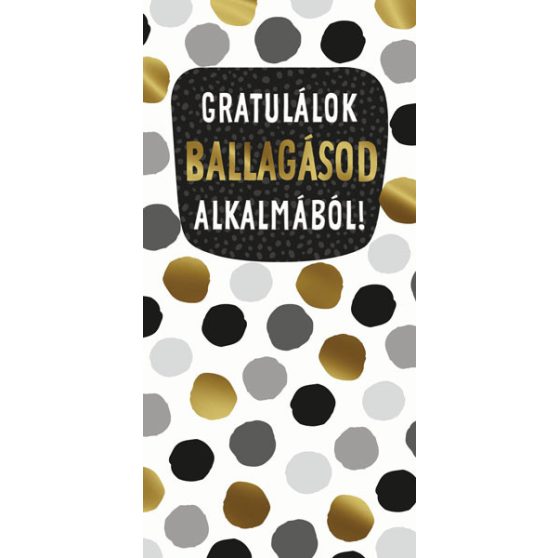 ÜDVÖZLŐLAP BORÍTÉKKAL BALLAGÁSRA, PÖTTYÖS