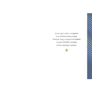 ÜDVÖZLŐLAP BORÍTÉKKAL DIPLOMAOSZTÓRA, KÉK-FEHÉR