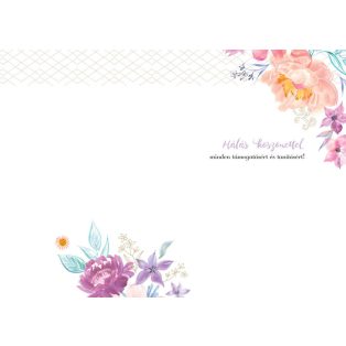 ÜDVÖZLŐLAP BORÍTÉKKAL TANÁRNAK, VIRÁGOS