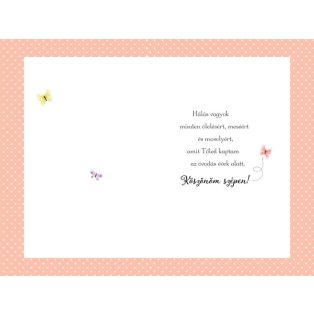 ÜDVÖZLŐLAP BORÍTÉKKAL ÓVÓNŐNEK, PILLANGÓS