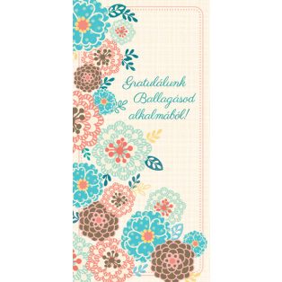 ÜDVÖZLŐLAP BORÍTÉKKAL BALLAGÁSRA, VIRÁGOS