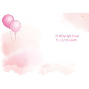   ÜDVÖZLŐLAP BORÍTÉKKAL BABASZÜLETÉSRE, ZSIRÁFOS, RÓZSASZÍN