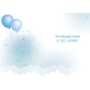 ÜDVÖZLŐLAP BORÍTÉKKAL BABASZÜLETÉSRE, ZSIRÁFOS, KÉK
