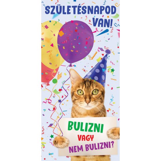 ÜDVÖZLŐLAP BORÍTÉKKAL SZÜLETÉSNAPRA, CICÁS