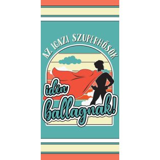 ÜDVÖZLŐLAP BORÍTÉKKAL BALLAGÁSRA, SZUPERHŐS