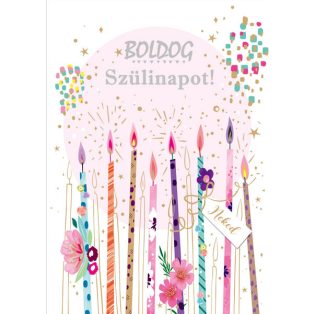 ÜDVÖZLŐLAP BORÍTÉKKAL SZÜLETÉSNAPRA, GYERTYÁS