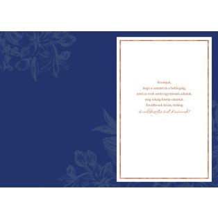 ÜDVÖZLŐLAP BORÍTÉKKAL ÉVFORDULÓRA , KÉK