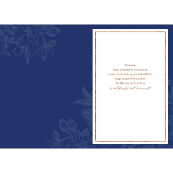 ÜDVÖZLŐLAP BORÍTÉKKAL ÉVFORDULÓRA , KÉK