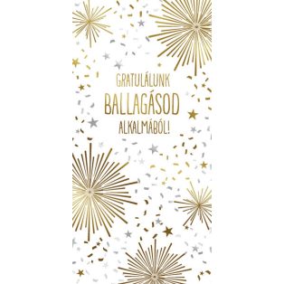   ÜDVÖZLŐLAP BORÍTÉKKAL BALLAGÁSRA, TŰZIJÁTÉK ÉS KONFETTI