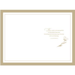   ÁLLÍTHATÓ ÉVSZÁMOS ÜDVÖZLŐLAP BORÍTÉKKAL ÉVFORDULÓRA, ARANY VIRÁGOS