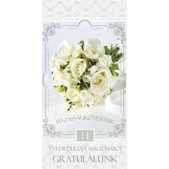 ÜDVÖZLŐLAP BORÍTÉKKAL ÉVFORDULÓRA, RÓZSACSOKOR