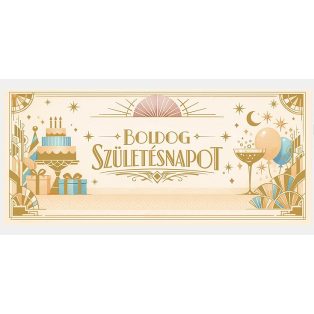 PÉNZES BORÍTÉK SZÜLETÉSNAPRA, ARANY-FEHÉR