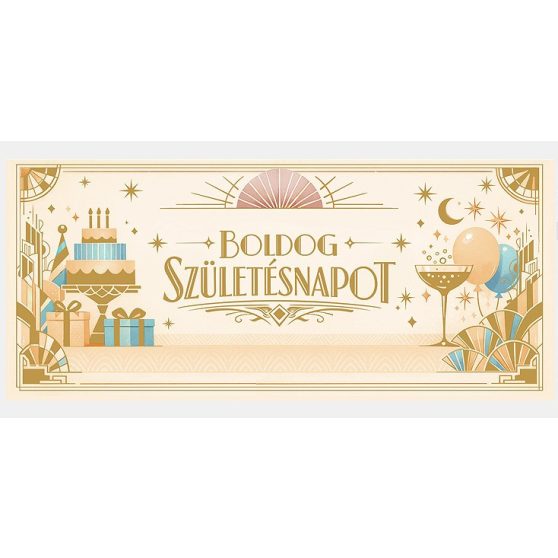 PÉNZES BORÍTÉK SZÜLETÉSNAPRA, ARANY-FEHÉR