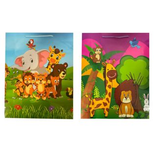   ZSINÓRFÜLES AJÁNDÉKTÁSKA ÁLLAT MINTÁVAL, 2 FÉLE, ÓRIÁS