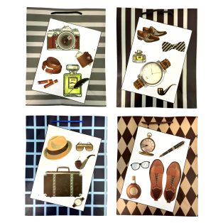 ZSINÓRFÜLES AJÁNDÉKTÁSKA FÉRFIAKNAK, 4 FÉLE, NAGY