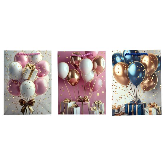 ZSINÓRFÜLES AJÁNDÉKTÁSKA LUFI MINTÁVAL, 3 FÉLE, KÖZEPES