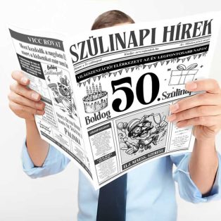 VICCES ÚJSÁG 50. SZÜLETÉSNAPRA, BOLDOG 50. SZÜLINAPOT