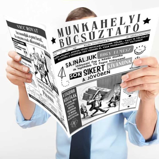 VICCES ÚJSÁG MUNKAHELYI BÚCSÚZTATÓRA