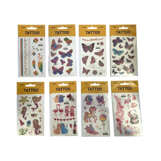 GLITTERES TETOVÁLÁS VEGYES MINTÁKKAL