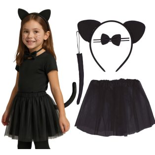 FEKETE MACSKA SZETT SZOKNYÁVAL