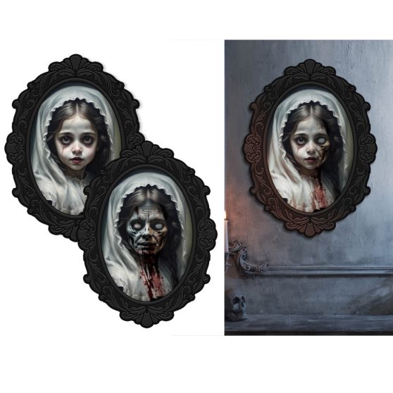 HOLOGRAMOS HORROR FALIKÉP, ÁTVÁLTOZÓ LÁNY 