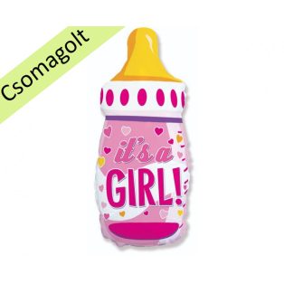   RÓZSASZÍN CUMISÜVEG FÓLIA LUFI IT'S A GIRL FELIRATTAL