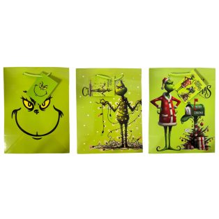 KARÁCSONYI AJÁNDÉKTASAK GRINCS MINTÁVAL, NAGY